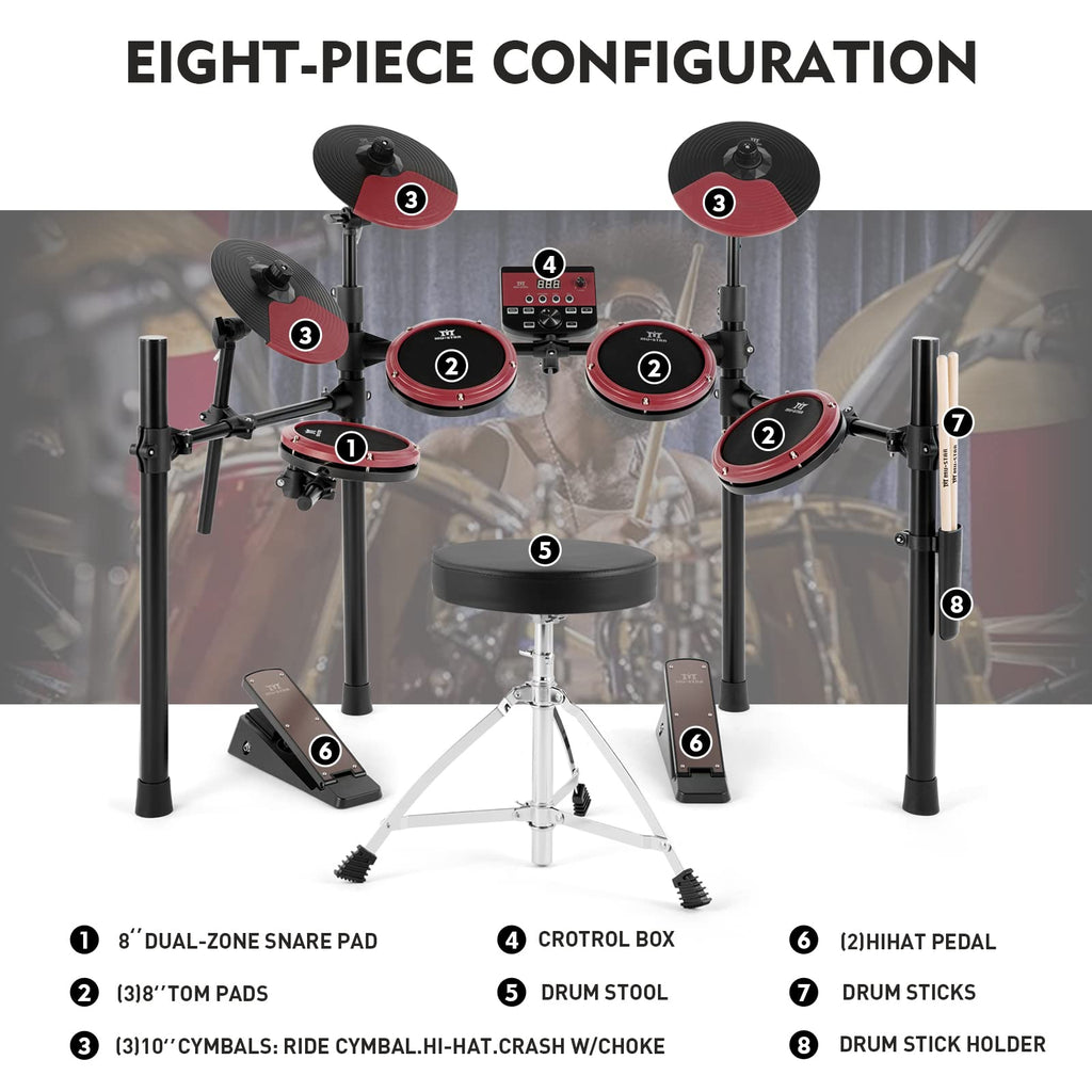 MUSTAR E-Drum-Set, elektronisches Schlagzeug
