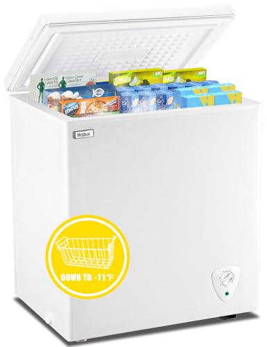 WANAI Gefriertruhe 99 Liter, 3,5 cu. ft. Mini-Gefrierschrank, 7 Temperaturstufen, leise, mit Korb