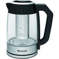 Brandt - TH1700EV - Théière bouilloire -1,7L - Bi-fonction théière et bouilloire - Température réglable sur la poignée - Noir : Cuisine et Maison