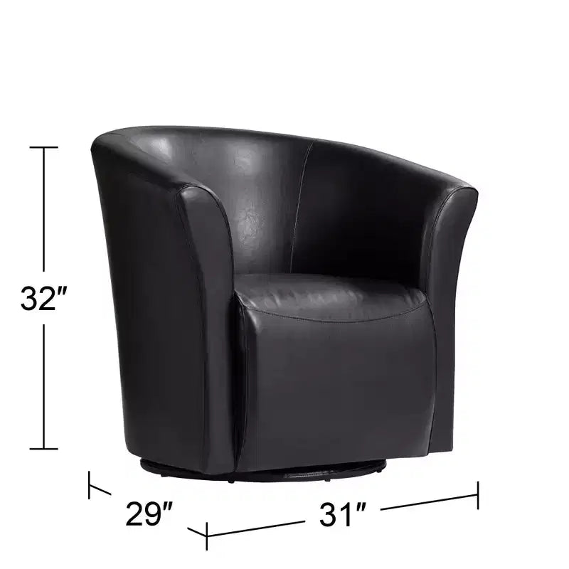 Elements Rocket 31 Wide Rivera Black Swivel Accent Club Chair