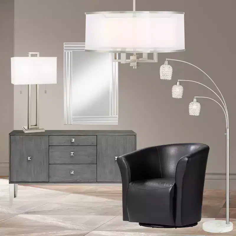 Elements Rocket 31 Wide Rivera Black Swivel Accent Club Chair