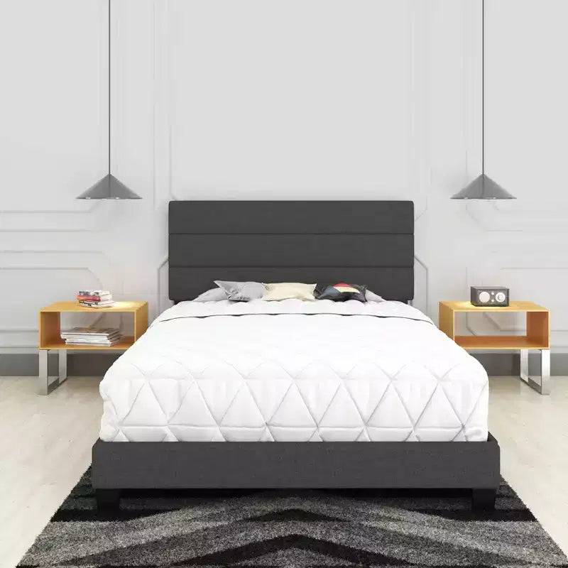 Marino Linen Channel Upholstered Platform Bed - Eco Dream