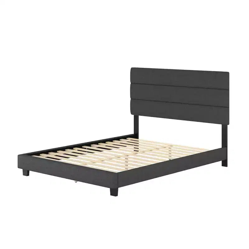 Marino Linen Channel Upholstered Platform Bed - Eco Dream