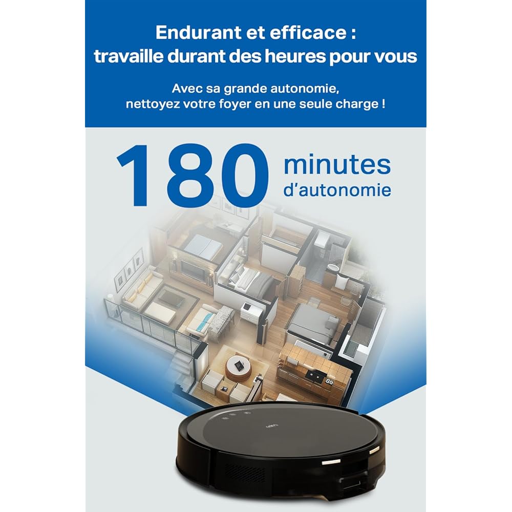 Tapo Aspirateur Robot Laveur 2 en 1 RV20Max Plus, Vidage Automatique, Silencieux Ultra Fin, Ultra puissante de 5300Pa, Navigation LiDAR, Auto-Charge Autonomie 180min, Tapis et Poils d'animaux : Cuisine et Maison