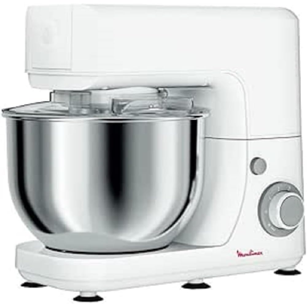 MOULINEX ROBOT PATISSIER ESSENTIAL Robot multifonction 800W 6 vitesses Bol Inox 4,8L Kit Pâtisserie Fouet Pétrin Batteur QA150110 : Cuisine et Maison