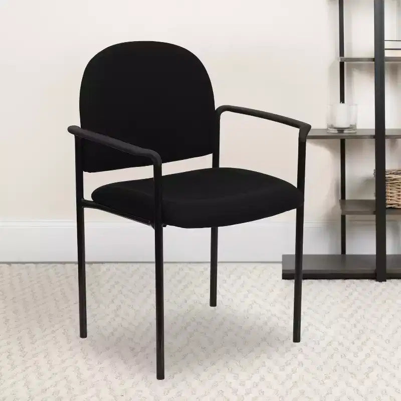 Flash Furniture Comfort Stackable Steel Side Reception Chair with Arms