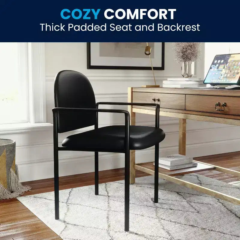 Flash Furniture Comfort Stackable Steel Side Reception Chair with Arms