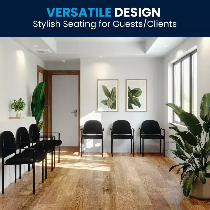 Flash Furniture Comfort Stackable Steel Side Reception Chair with Arms
