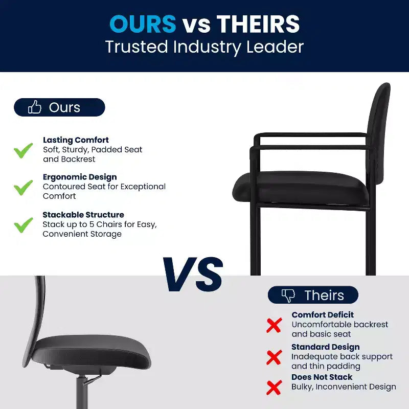 Flash Furniture Comfort Stackable Steel Side Reception Chair with Arms