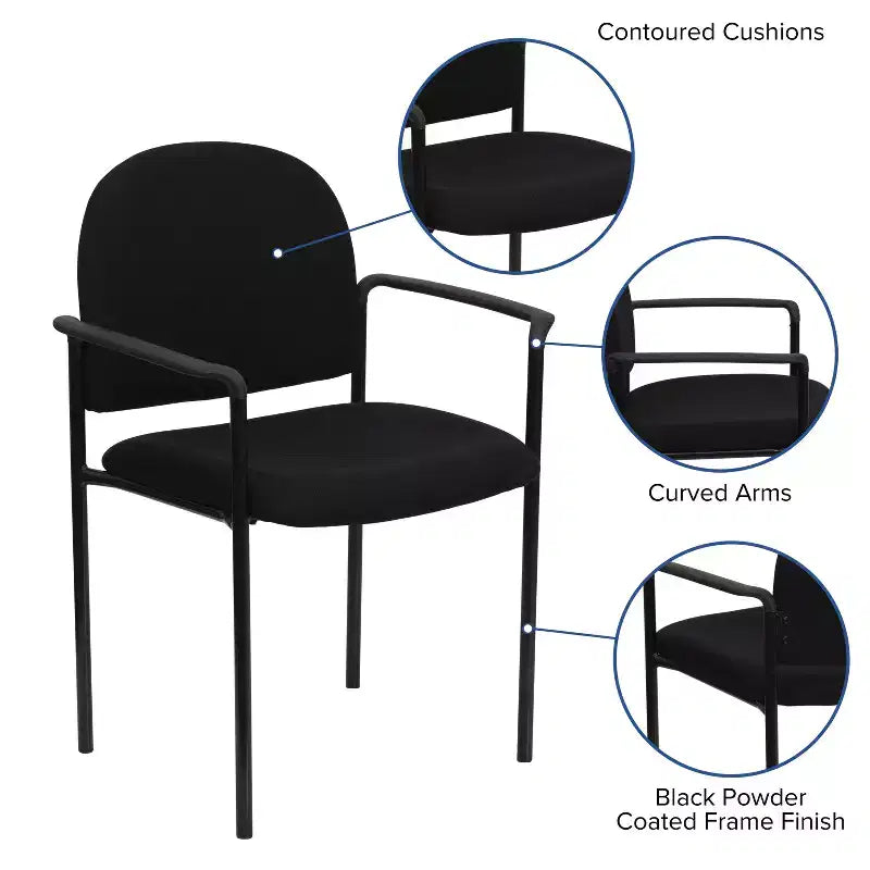 Flash Furniture Comfort Stackable Steel Side Reception Chair with Arms