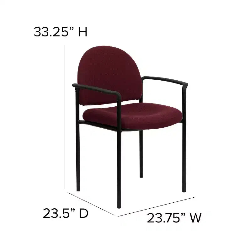 Flash Furniture Comfort Stackable Steel Side Reception Chair with Arms