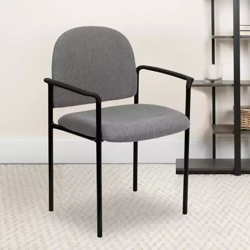 Flash Furniture Comfort Stackable Steel Side Reception Chair with Arms