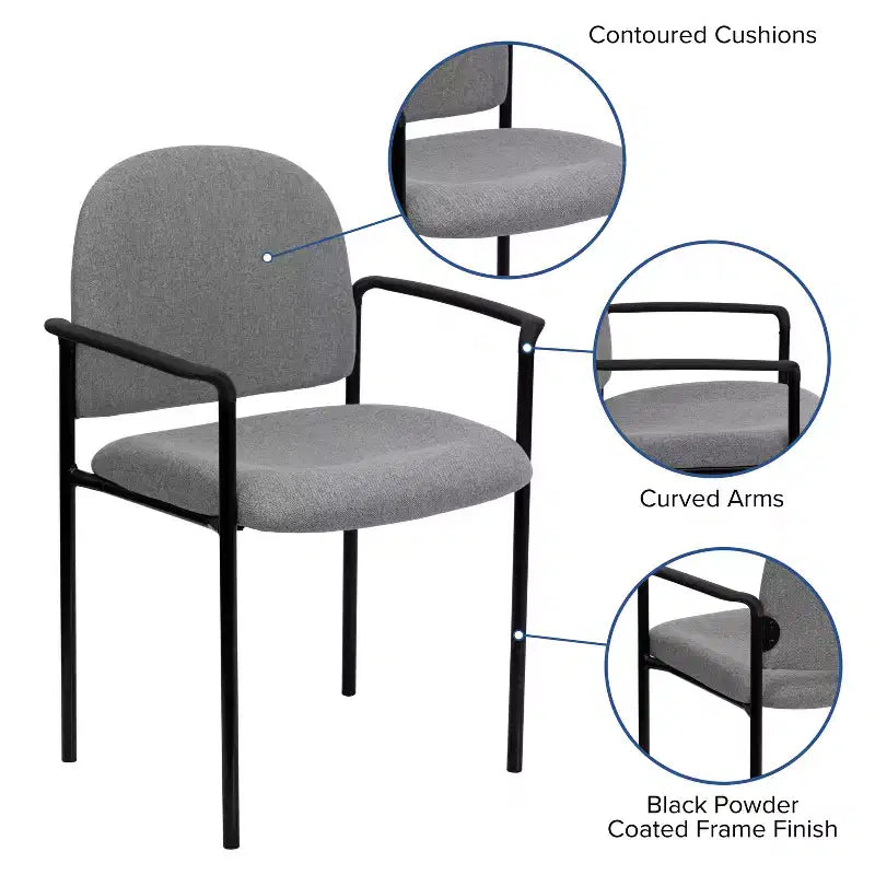 Flash Furniture Comfort Stackable Steel Side Reception Chair with Arms