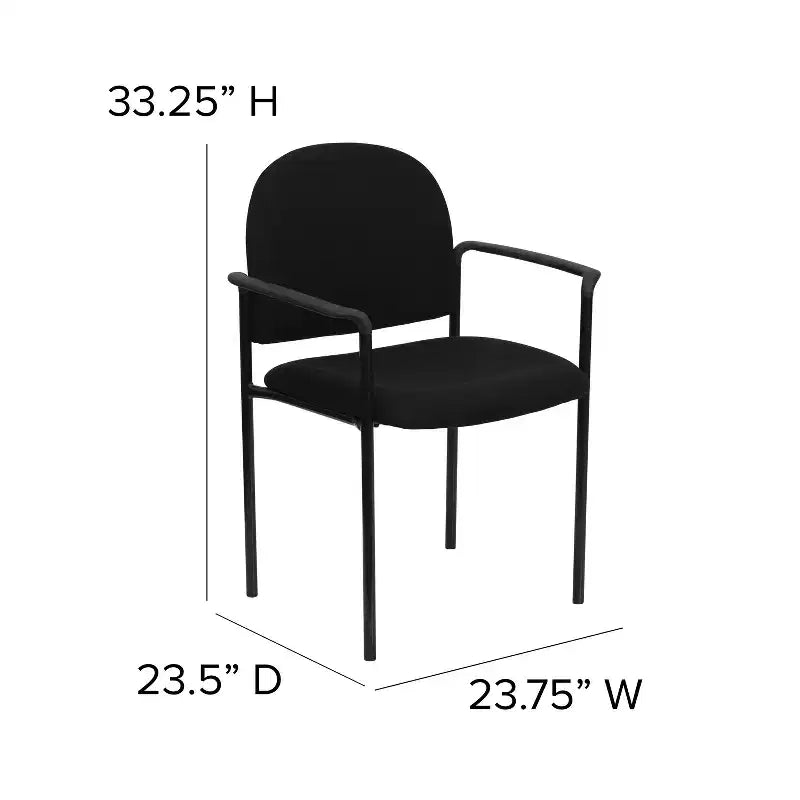 Flash Furniture Comfort Stackable Steel Side Reception Chair with Arms