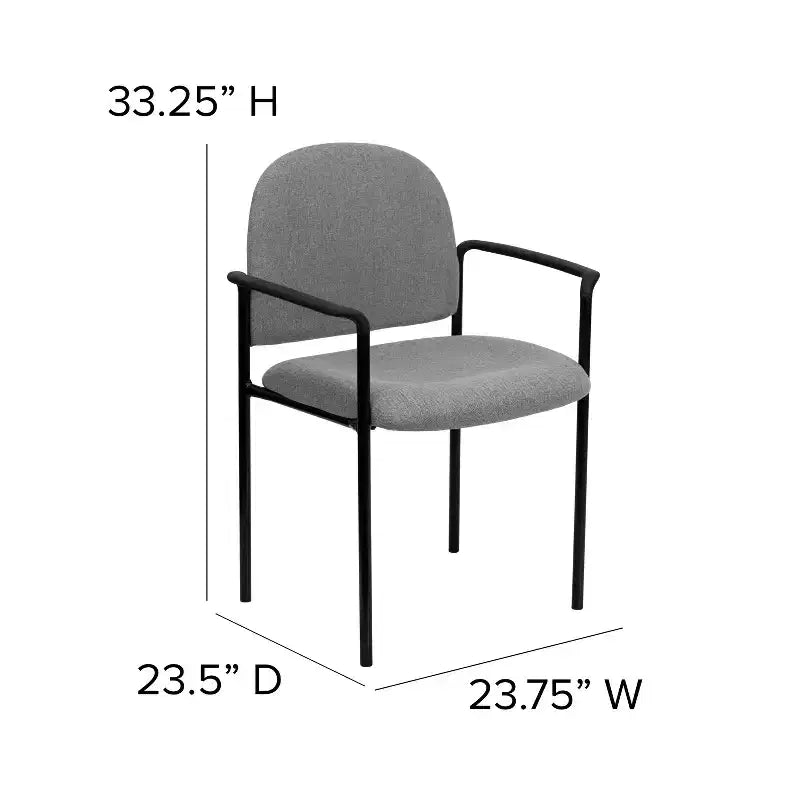 Flash Furniture Comfort Stackable Steel Side Reception Chair with Arms