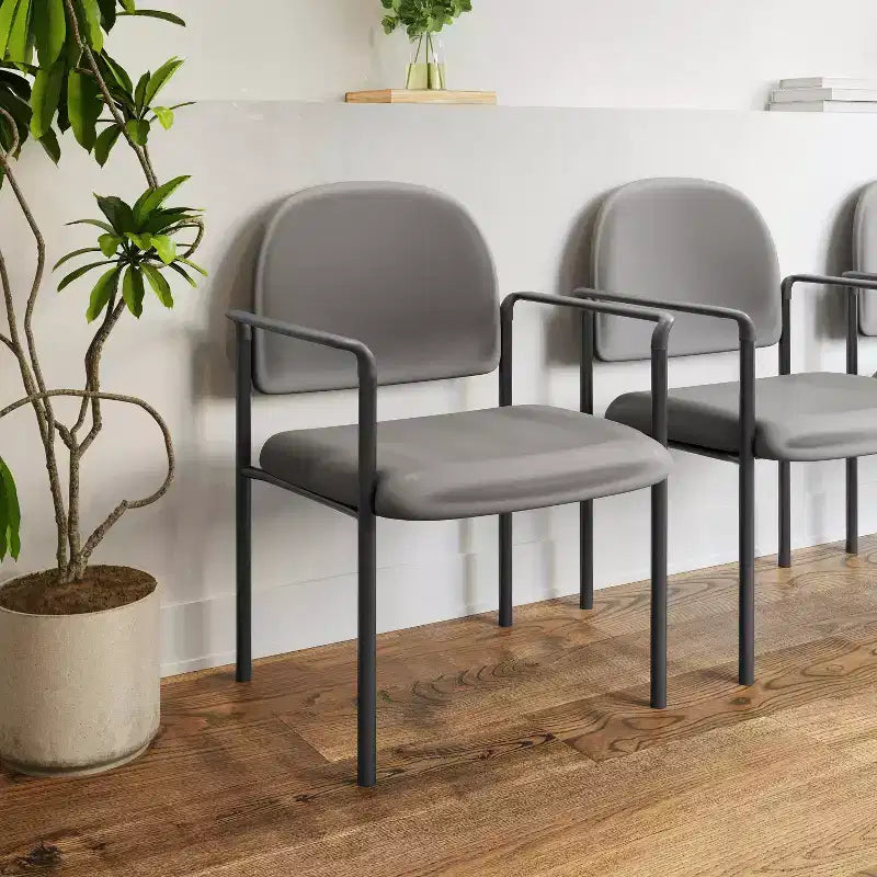 Flash Furniture Comfort Stackable Steel Side Reception Chair with Arms