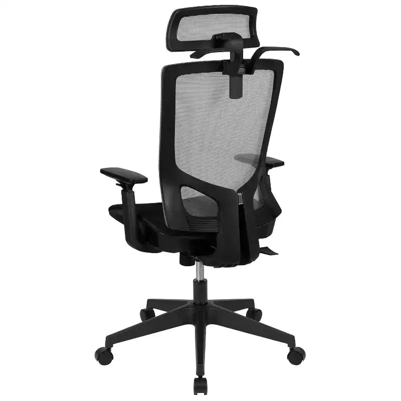 Flash Furniture Ergonomic Mesh Office Chair with Synchro-Tilt, Pivot Adjustable Headrest, Lumbar Support, Coat Hanger and Adjustable Arms