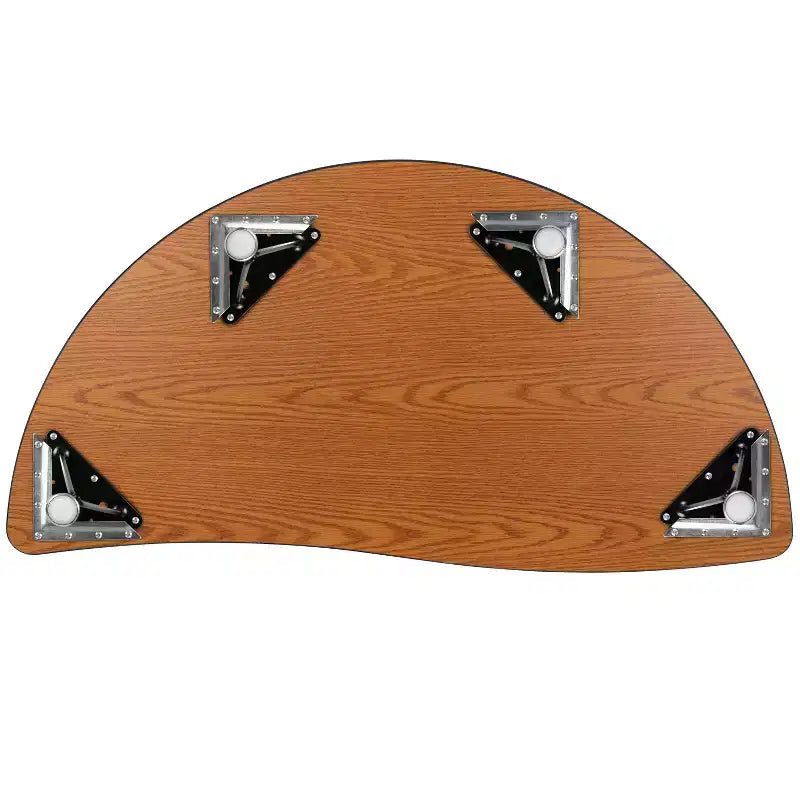 Flash Furniture 47.5 Half Circle Wave Flexible Collaborative Thermal Laminate Activity Table - Height Adjustable Short Legs