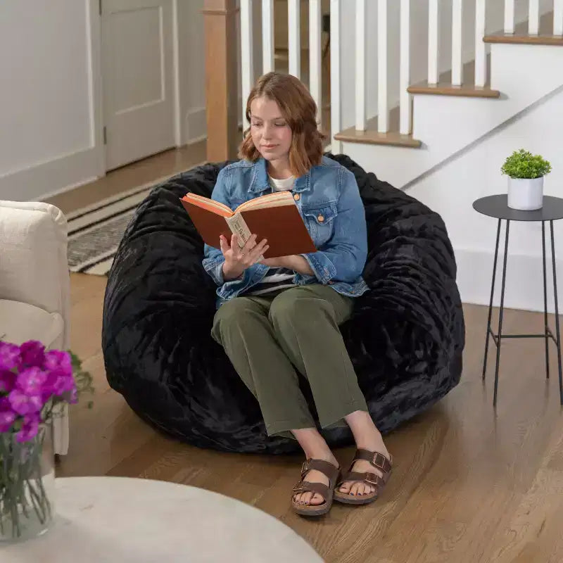 Emma and Oliver Oversized Bean Bag Chair for Kids and Adults