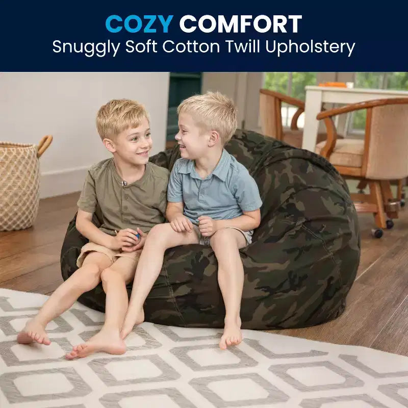 Emma and Oliver Oversized Bean Bag Chair for Kids and Adults