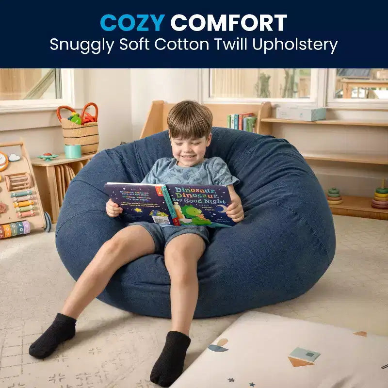 Emma and Oliver Oversized Bean Bag Chair for Kids and Adults