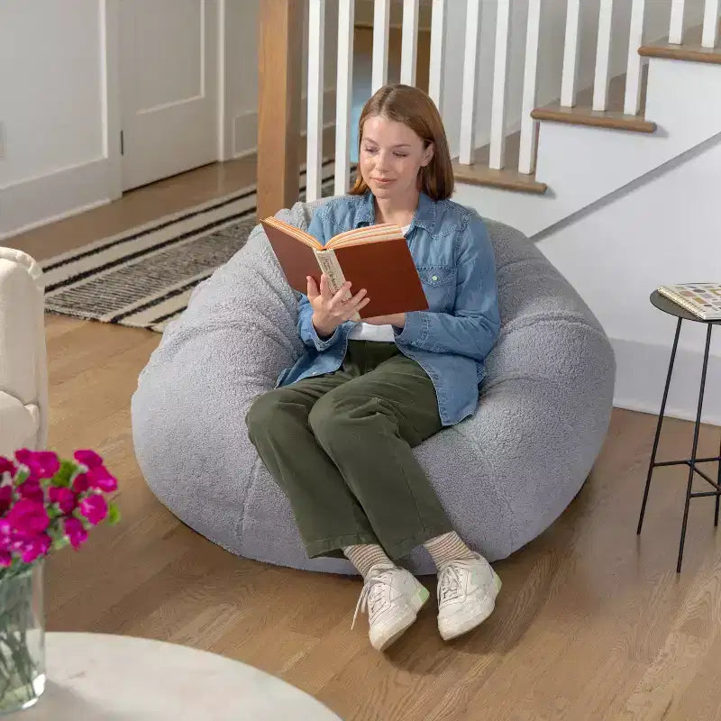 Emma and Oliver Oversized Bean Bag Chair for Kids and Adults