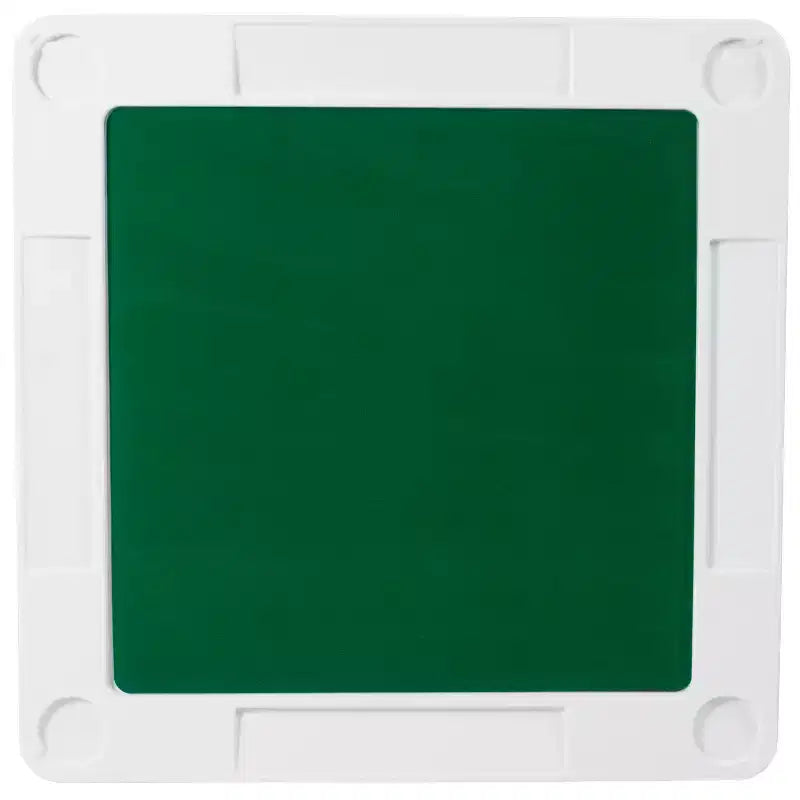 Emma and Oliver Tannin 34.5 Square White Folding Card Game Table for 4-Players with a Green Felt Playing Surface and Cup Holders