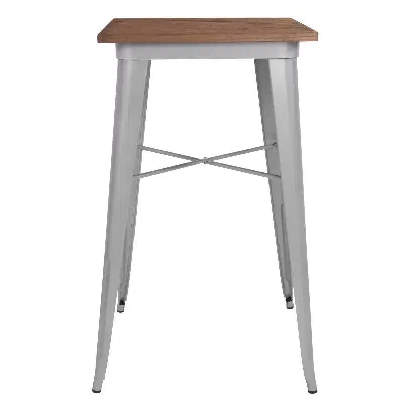 Emma and Oliver 23.75 Square Wood/Metal Indoor Bar Height Table