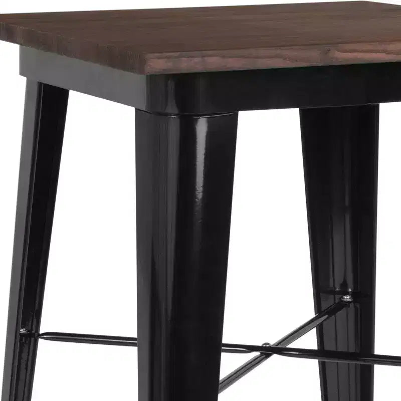 Emma and Oliver 23.75 Square Wood/Metal Indoor Bar Height Table