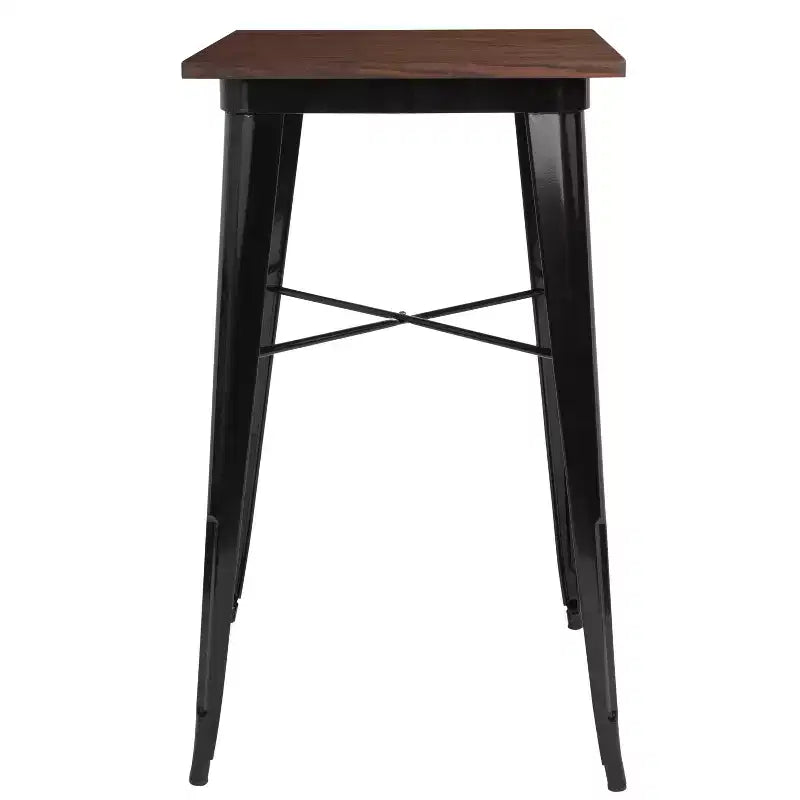 Emma and Oliver 23.75 Square Wood/Metal Indoor Bar Height Table