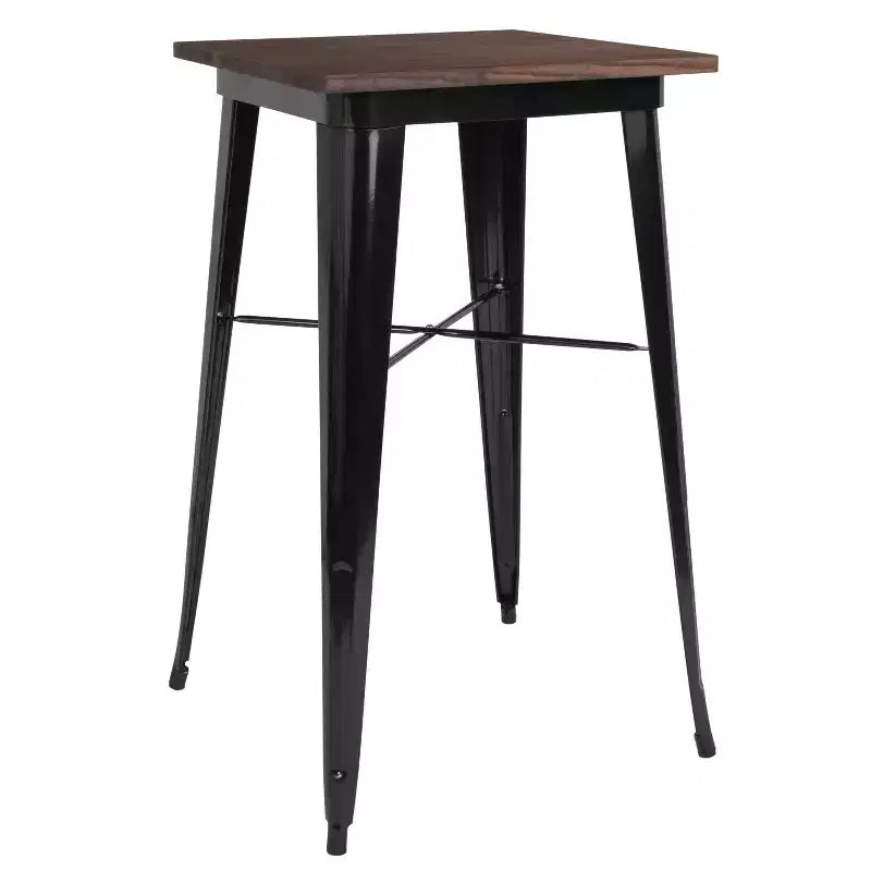 Emma and Oliver 23.75 Square Wood/Metal Indoor Bar Height Table