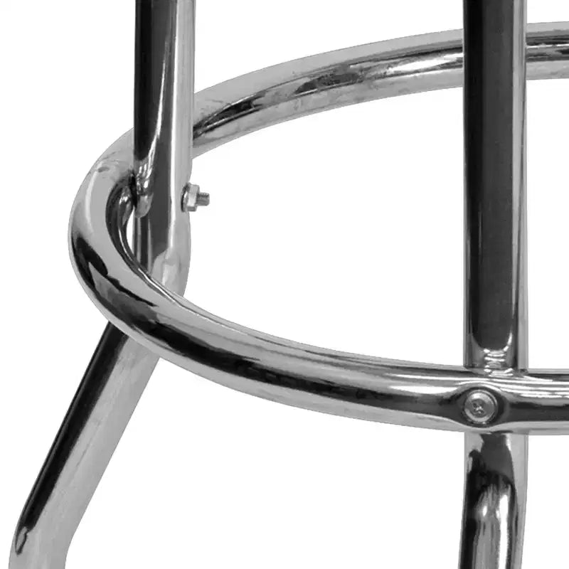 Emma and Oliver Retro Backless Double Ring Chrome Restaurant Dining Barstool