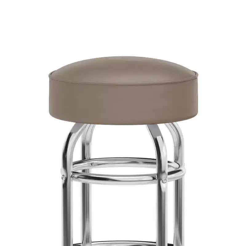 Emma and Oliver Retro Backless Double Ring Chrome Restaurant Dining Barstool