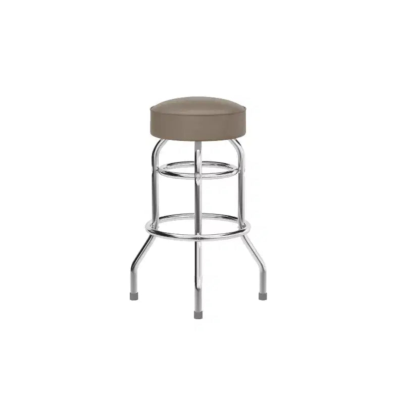 Emma and Oliver Retro Backless Double Ring Chrome Restaurant Dining Barstool