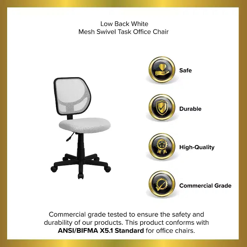 Emma and Oliver Mid-Back Mesh Swivel Task Office Chair with Curved Square Back