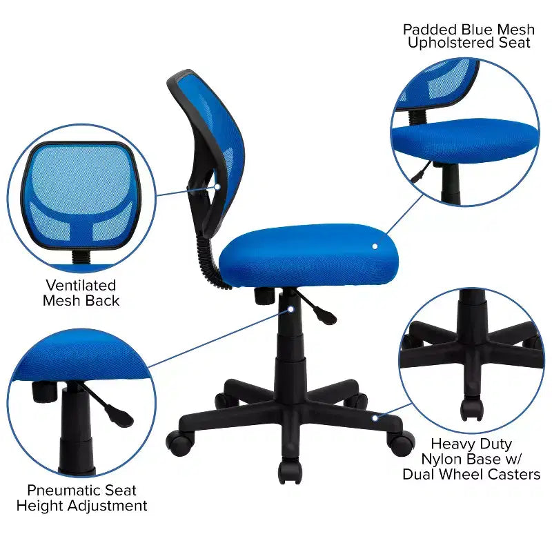 Emma and Oliver Mid-Back Mesh Swivel Task Office Chair with Curved Square Back