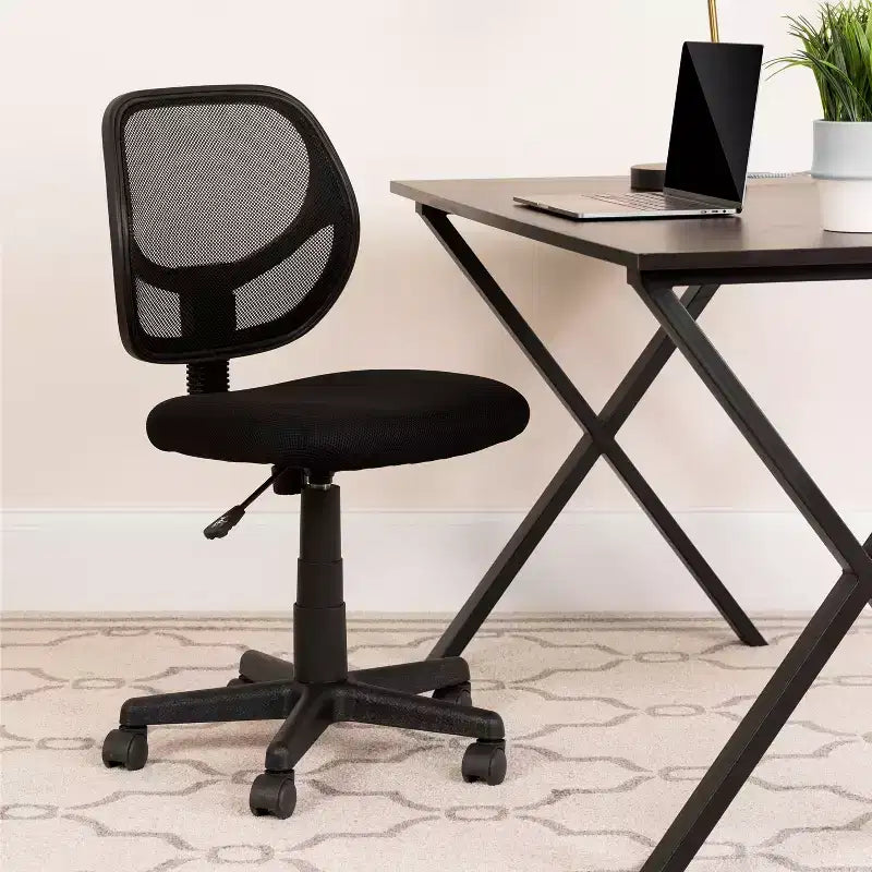 Emma and Oliver Mid-Back Mesh Swivel Task Office Chair with Curved Square Back