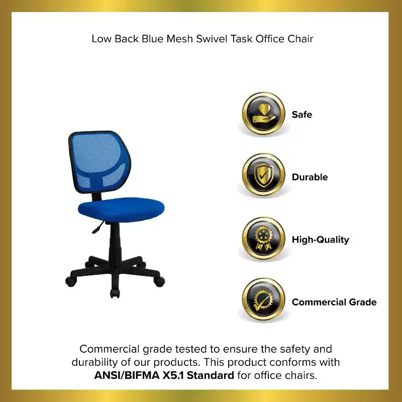 Emma and Oliver Mid-Back Mesh Swivel Task Office Chair with Curved Square Back