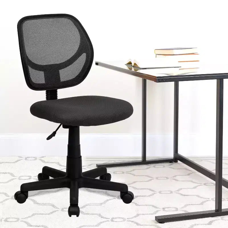 Emma and Oliver Mid-Back Mesh Swivel Task Office Chair with Curved Square Back