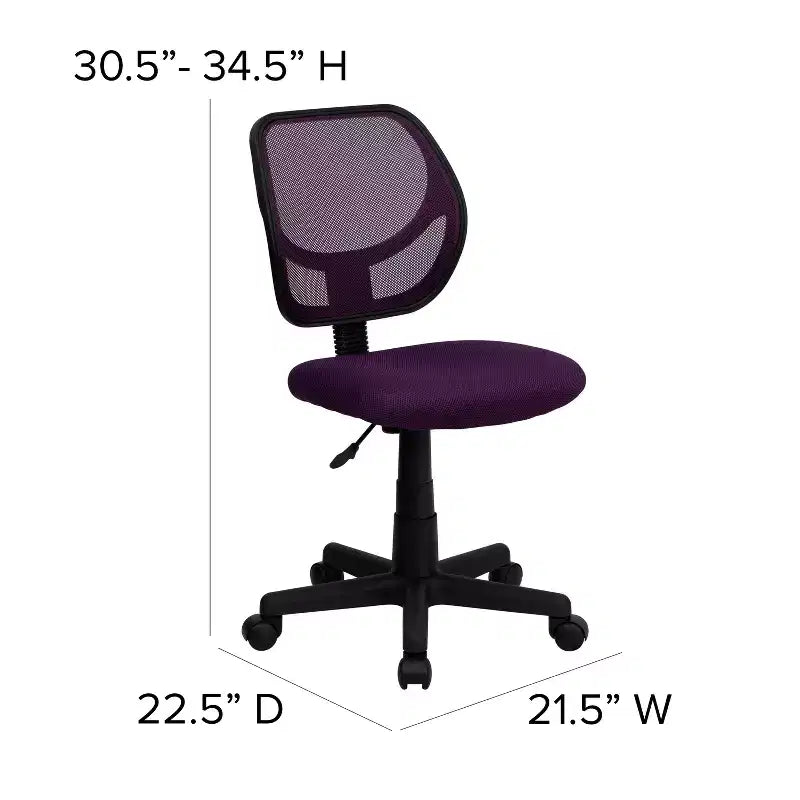 Emma and Oliver Mid-Back Mesh Swivel Task Office Chair with Curved Square Back