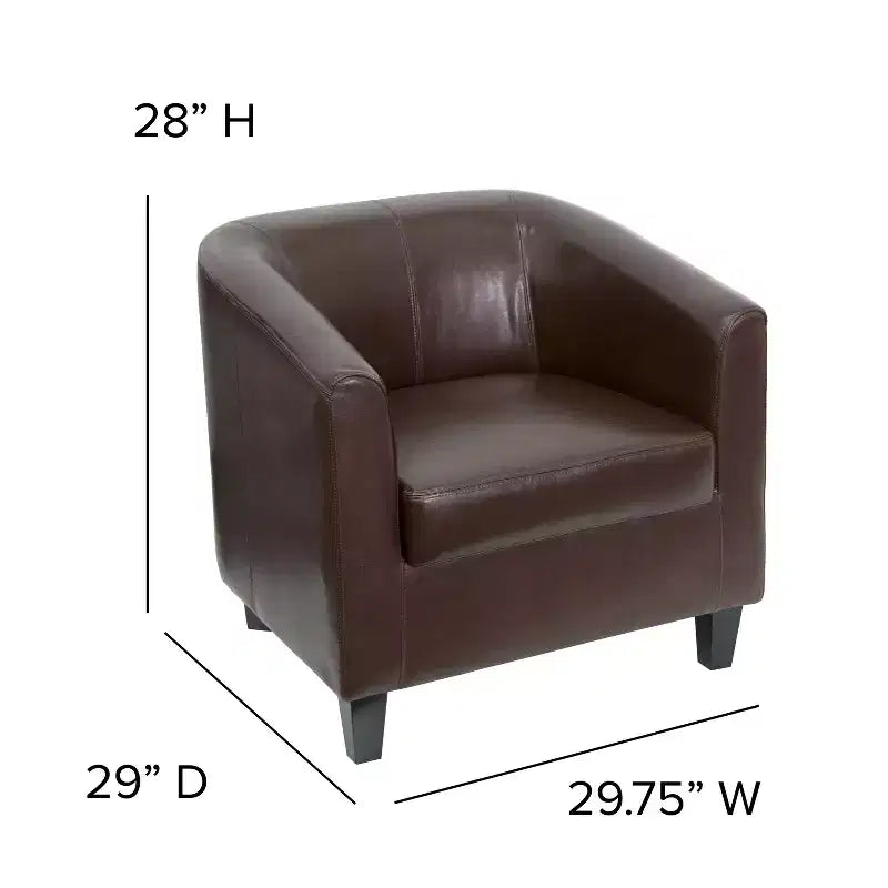 Emma and Oliver Leather Lounge Chair with Sloping Arms