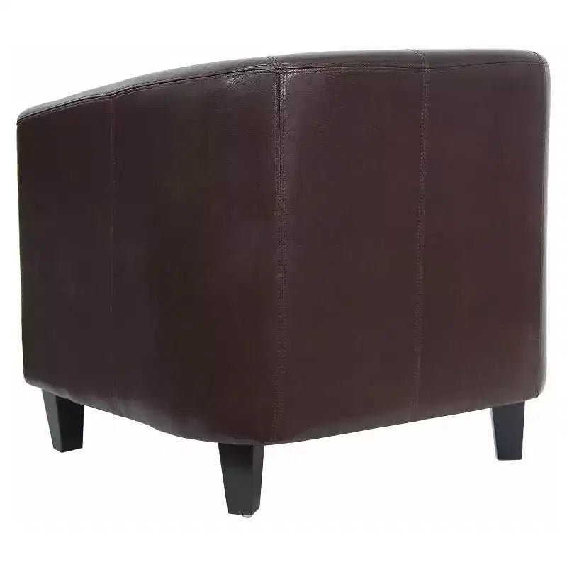 Emma and Oliver Leather Lounge Chair with Sloping Arms