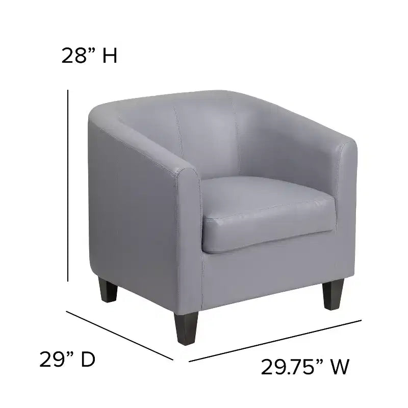 Emma and Oliver Leather Lounge Chair with Sloping Arms