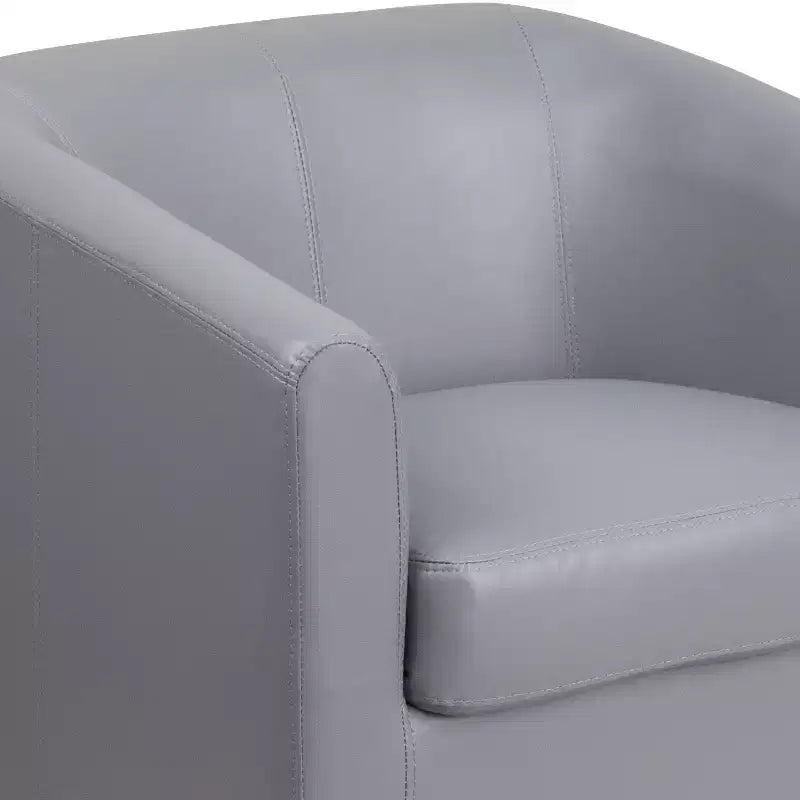 Emma and Oliver Leather Lounge Chair with Sloping Arms