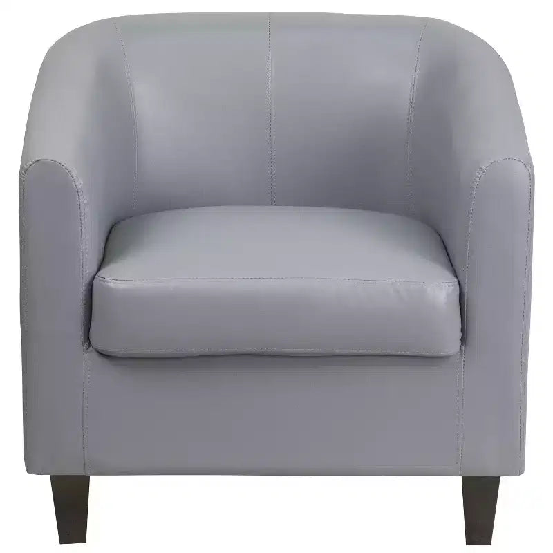 Emma and Oliver Leather Lounge Chair with Sloping Arms