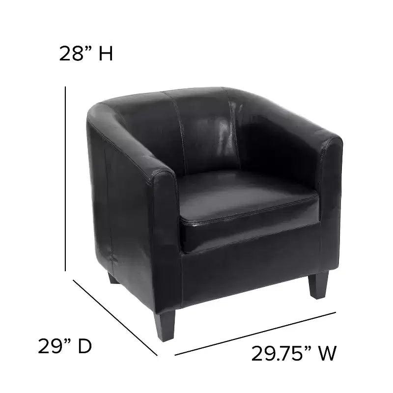 Emma and Oliver Leather Lounge Chair with Sloping Arms
