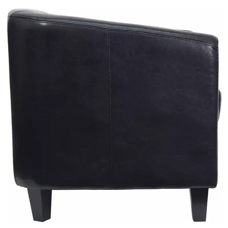 Emma and Oliver Leather Lounge Chair with Sloping Arms