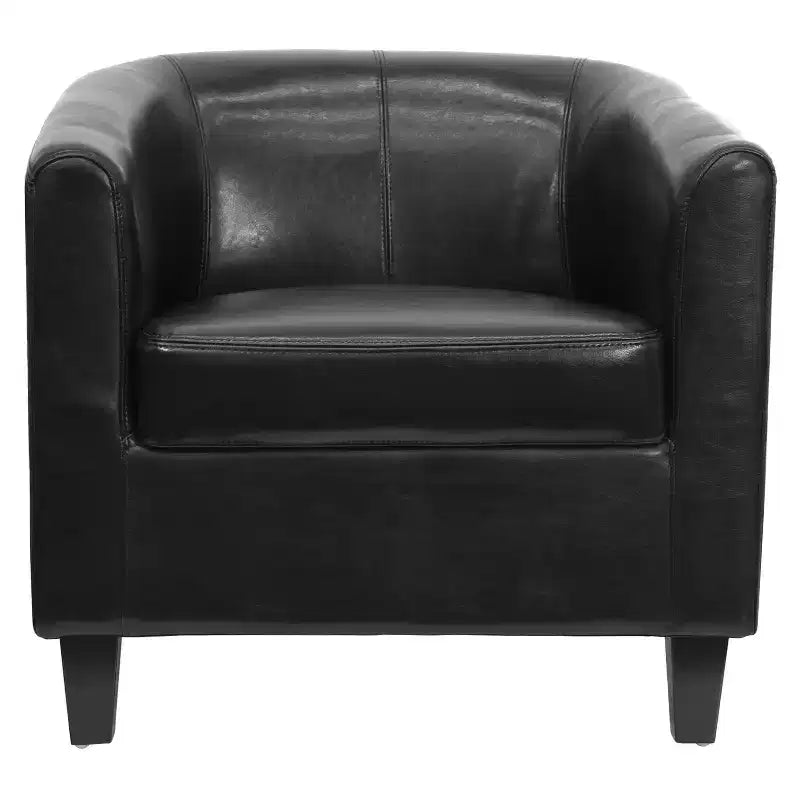 Emma and Oliver Leather Lounge Chair with Sloping Arms