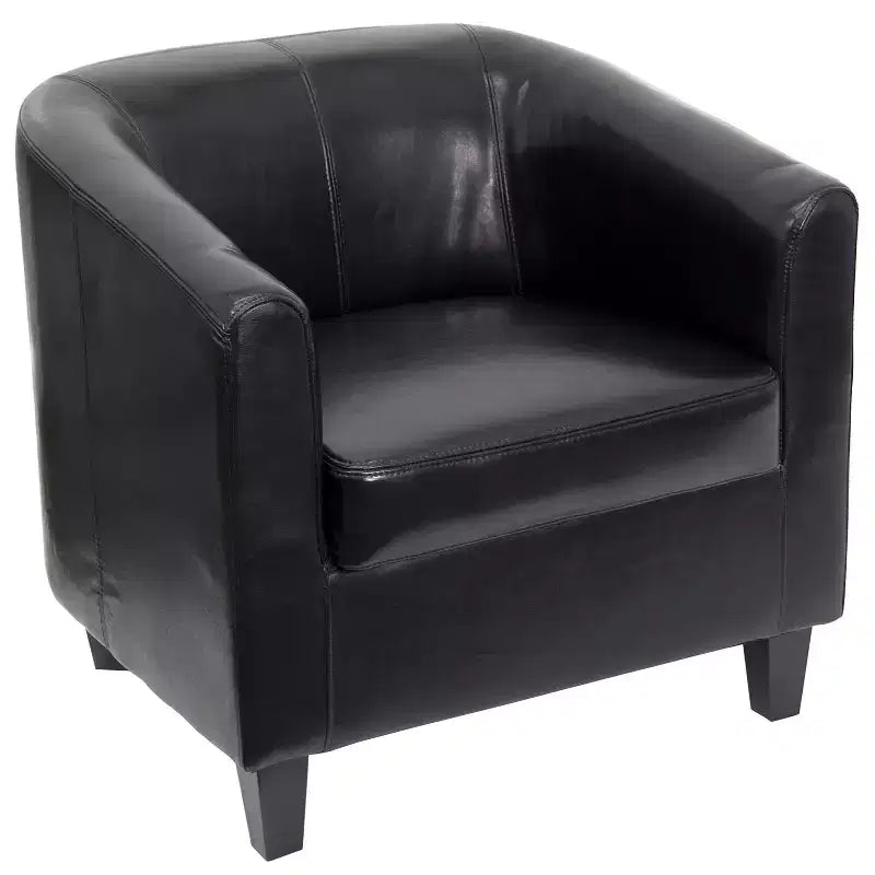 Emma and Oliver Leather Lounge Chair with Sloping Arms