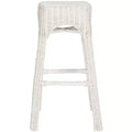 Percy Wicker Bar Stool - WIK6501A - Distressed White - Safavieh